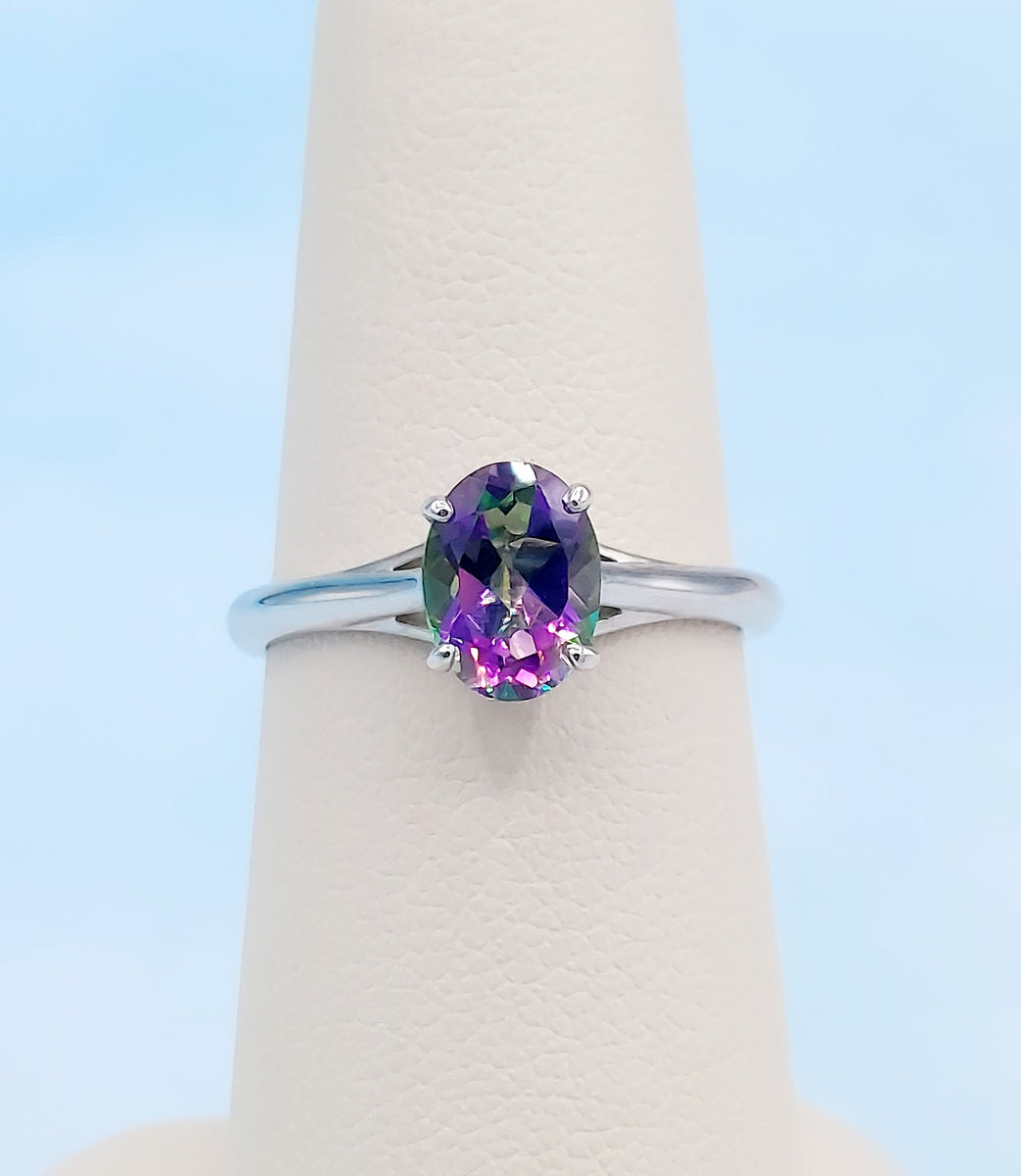 BGE mystic topaz and white sapphire gold fashion plated ring