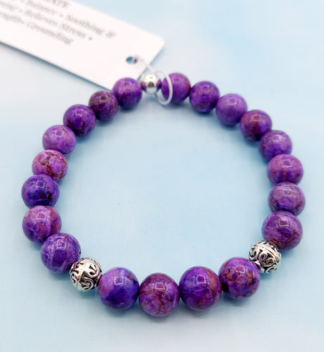 Purple Agate Beaded Bracelet - Elena Michele