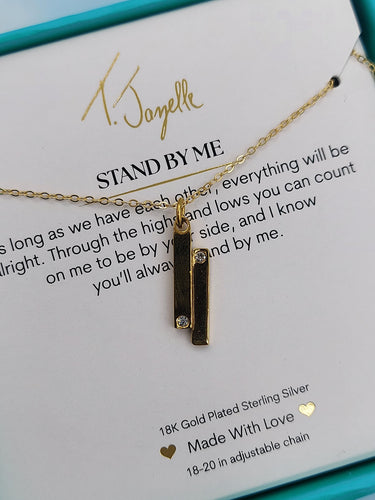 Gold Stand By Me Necklace - Gold Plated Sterling Silver TJazelle