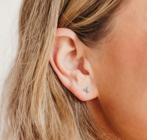Turquoise Cluster Stud Earrings- Chloe & Lois