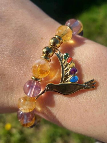 Hummingbird Gold Charm Bracelet - TJazelle