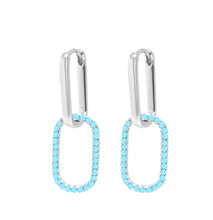 Load image into Gallery viewer, Turquoise Luxe Link Hoops-Limited Edition Chloe &amp; Lois