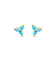 Load image into Gallery viewer, Turquoise Cluster Stud Earrings- Chloe &amp; Lois