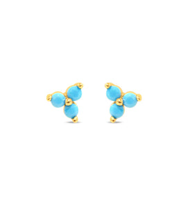 Turquoise Cluster Stud Earrings- Chloe & Lois