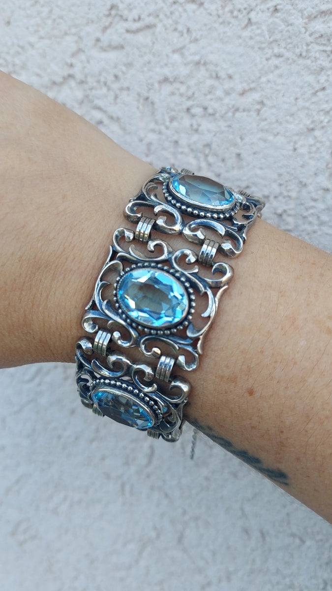 Danecraft Sterling Blue Topaz Vintage Bracelet Estate – Marie's
