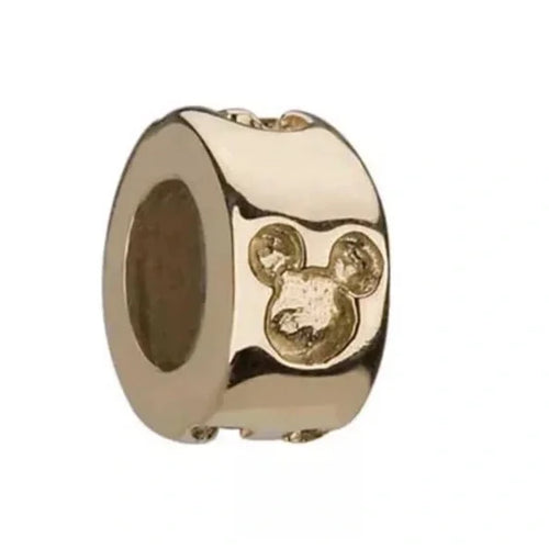 14k Solid Gold Engraved Mickey Spacer Charm - Chamilia