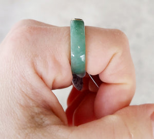Green Jade & Peridot Ring - 18K Gold