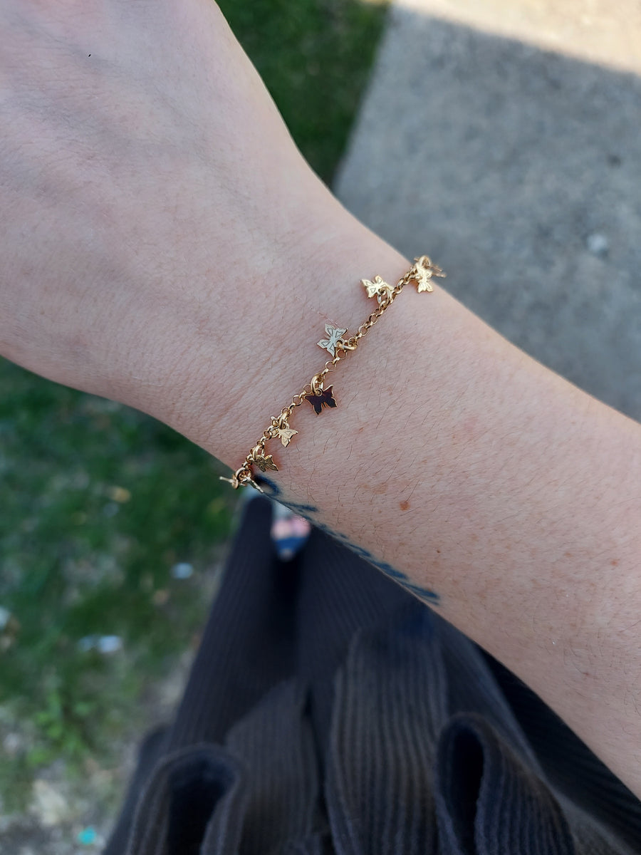 Butterfly Bracelet - Gold Plated Sterling Silver – Marie's Jewelry