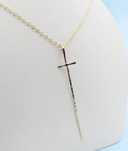 Modern Cross Necklace -14kt gold filled