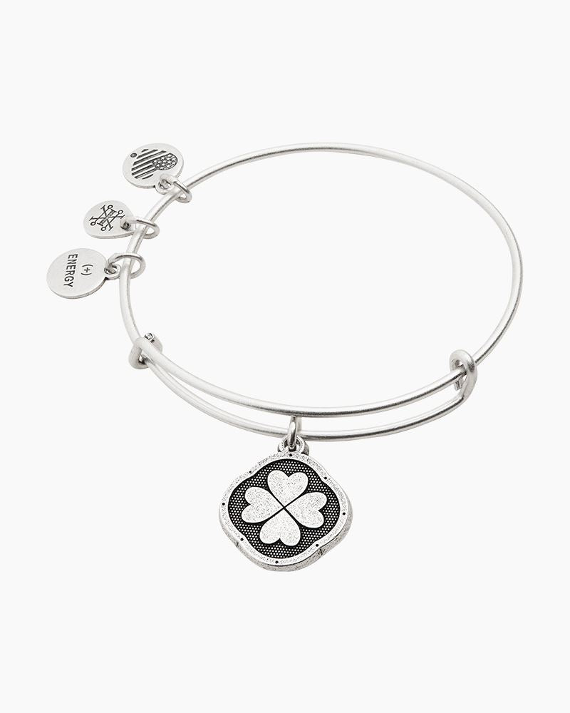 Alex and Ani : Four Leaf Clover 'Sweet Serendipity' Charm Bangle in Rafaelian Silver