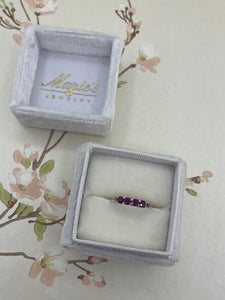 Four Stone Ruby Ring - Sterling Silver