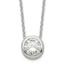 Load image into Gallery viewer, CZ Bezel Necklace - Sterling Silver