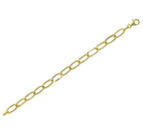 Stellari Gold Polished Thin Oval Link Chain Bracelet