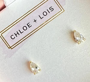 Little Luxuries Mini Pear Studs - Chloe & Lois