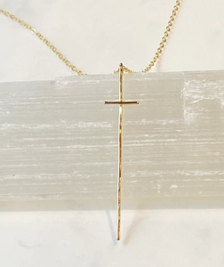 Modern Cross Necklace -14kt gold filled