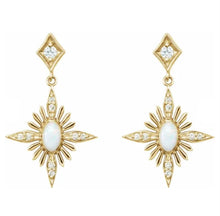 Load image into Gallery viewer, Celestial Opal Earrings - 14K Yellow Gold