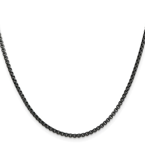 Stainless Steel Polished Blue and Grey Plated Rounded Box Chain - 22”