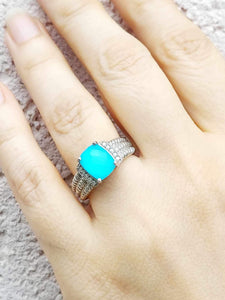 Turquoise and Diamond Fusion Ring - Colore SG