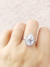 Load image into Gallery viewer, Pear Shaped CZ Engagement Ring - Sterling Silver