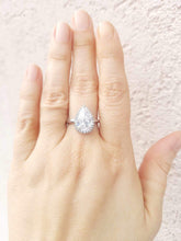 Load image into Gallery viewer, Pear Shaped CZ Engagement Ring - Sterling Silver