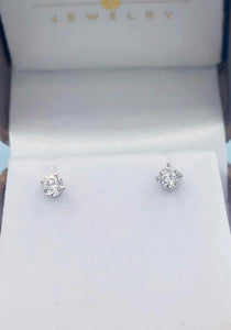 Lab Created Diamond Earrings - 14K White Gold