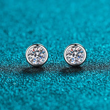 Load image into Gallery viewer, 2 Carat Round Mini Moissanite Stud Earrings - Sterling Silver