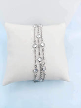 Load image into Gallery viewer, Three Strand CZ Tennis Bracelet - Sterling Silver
