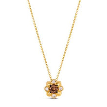 Load image into Gallery viewer, Chocolate Diamond Flower Necklace - Le Vian® Pendant - 14K Yellow Gold