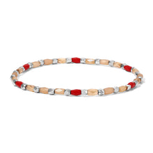 Load image into Gallery viewer, Heartthrob Red &amp; Champagne Stretch Bracelet