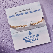 Load image into Gallery viewer, Guardian Angel Holy Water Stretch Bracelet in Gold