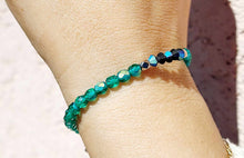 Load image into Gallery viewer, Green Stash Skinny with Black Center Stretch Bracelet