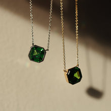 Load image into Gallery viewer, Moss Green Asscher Necklace - Chloe &amp; Lois