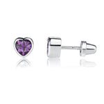 Load image into Gallery viewer, Heart Birthstone Earrings Screw backs - Cherished Moments