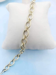 7.5" Oval Cable Link Bracelet - 14K Yellow Gold