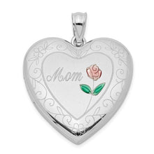 Load image into Gallery viewer, Mom Rose Locket Necklace - Sterling Silver