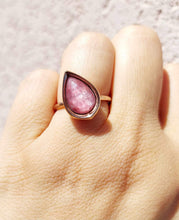 Load image into Gallery viewer, Pink Mother of Pearl &amp; Rose Gold Plated Ring- Smaller Center