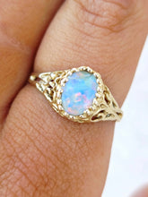 Load image into Gallery viewer, Opal Filigree Ring - 14K Yellow Gold - Estate