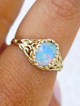 Load image into Gallery viewer, Opal Filigree Ring - 14K Yellow Gold - Estate