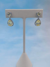 Load image into Gallery viewer, Yellow CZ Heart Drops - Sterling Silver