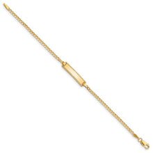 Load image into Gallery viewer, Flat Curb Link Children's ID Bracelet - 10K Yellow Gold
