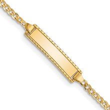 Load image into Gallery viewer, Flat Curb Link Children's ID Bracelet - 10K Yellow Gold