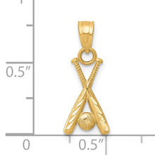 Load image into Gallery viewer, Baseball with Bats Charm - 10K Yellow Gold