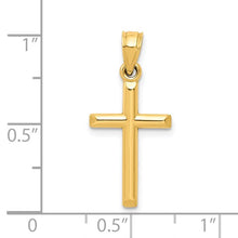 Load image into Gallery viewer, Polished Hollow Cross Pendant - 14K Yellow Gold