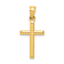 Load image into Gallery viewer, Polished Hollow Cross Pendant - 14K Yellow Gold