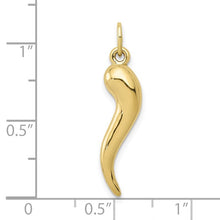 Load image into Gallery viewer, 3D Italian Horn Charm - 10K Yellow Gold (Medium)