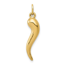 Load image into Gallery viewer, 3D Italian Horn Charm - 10K Yellow Gold (Medium)