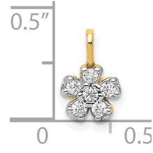 Load image into Gallery viewer, Small CZ Flower Charm - 10K Yellow Gold