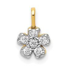Load image into Gallery viewer, Small CZ Flower Charm - 10K Yellow Gold