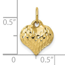 Load image into Gallery viewer, Polished and Textured 3-D Heart Pendant - 10K Gold