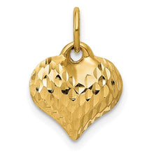 Load image into Gallery viewer, Polished and Textured 3-D Heart Pendant - 10K Gold